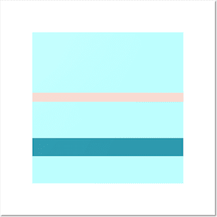 A fabulous jam of Navy, Deep Sea Blue, Sea, Pale Cyan and Champagne Pink stripes. Posters and Art